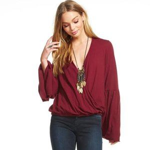 Chaser Cotton Jersey Flared Sleeve Surplice